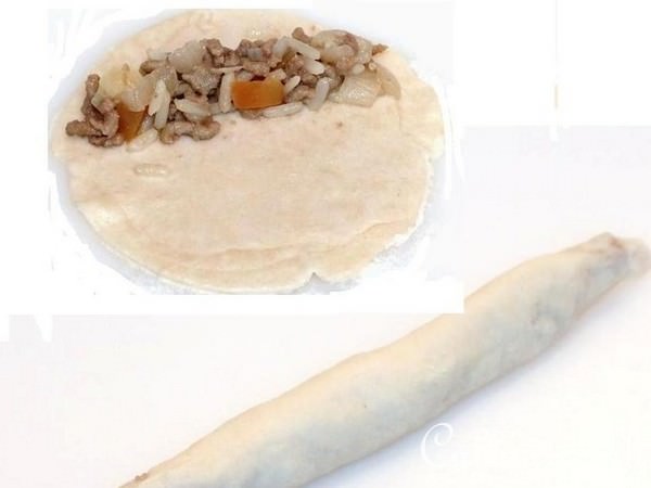 Оладьи с луково-мясной начинкой по тайски