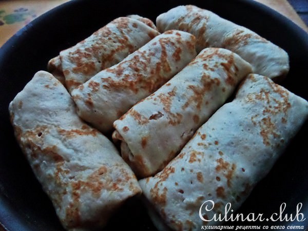 Блины с ветчиной и сыром