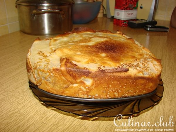 Простой Блинчатый торт с творогом