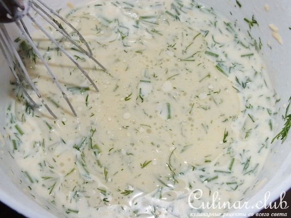 Сырные блины с зеленью