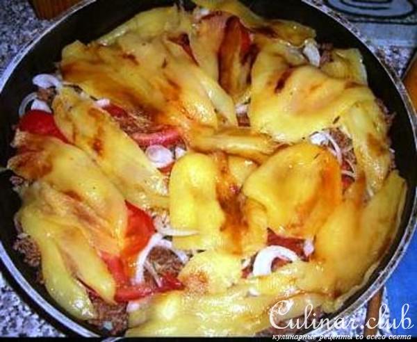 Запеканка с фаршом с овощами 