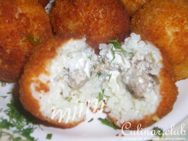 рисовые колобки с мясом и брынзой