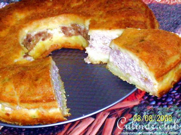 Кабачковый пирог с индейкой