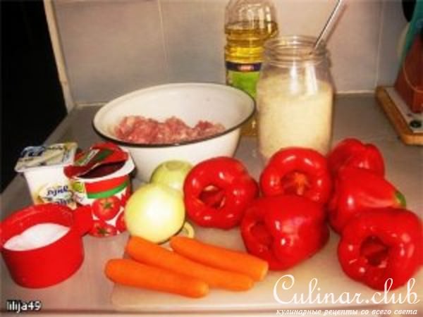 Мой фаршированный перец в томате и сметане