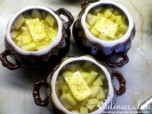 "Жаркое из куриных сердечек в горшочке" 