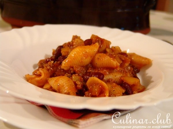 Чили с макаронами, (вариант в духовке)