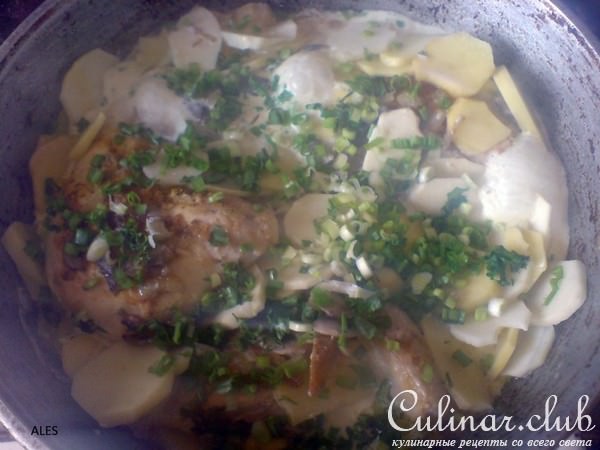 Курочка с овощами в сливках