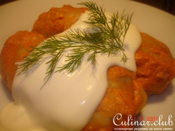 Куриные голубцы с грибами