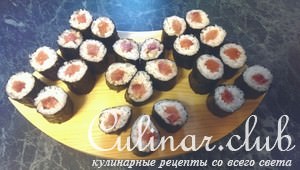 Хосомаки и сёмгой