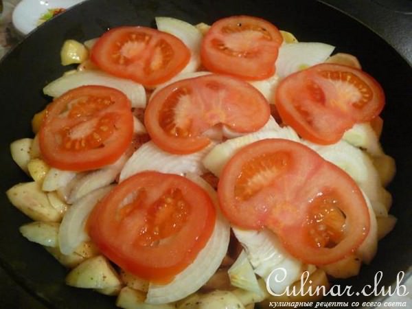 Рыба с овощами и картофелем