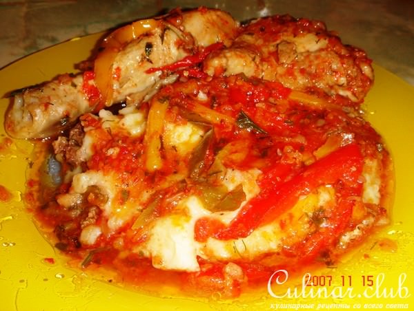 Курочка тушенная с овощами