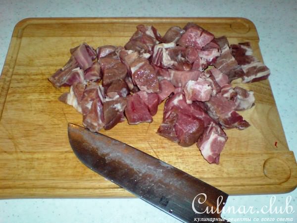 Капуста жареная с мясом