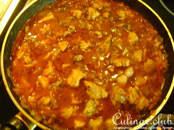 Рис с тушеной курочкой