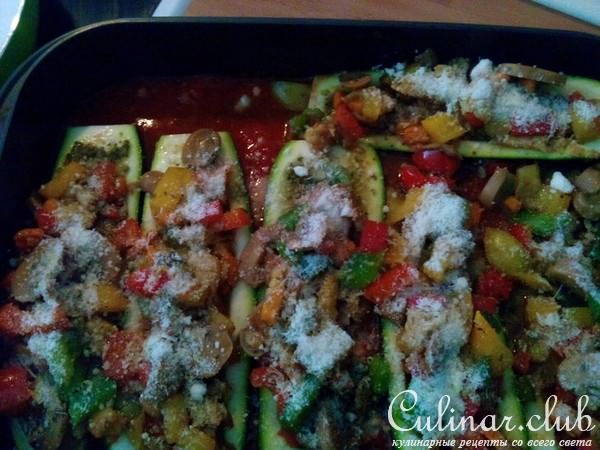 фаршированные цукини с кус-кусом и рыбой.