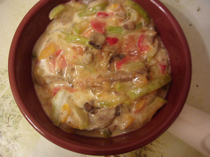 Жульен- суфле с кабачком и язычком. ФМ про ужин за 150 р.