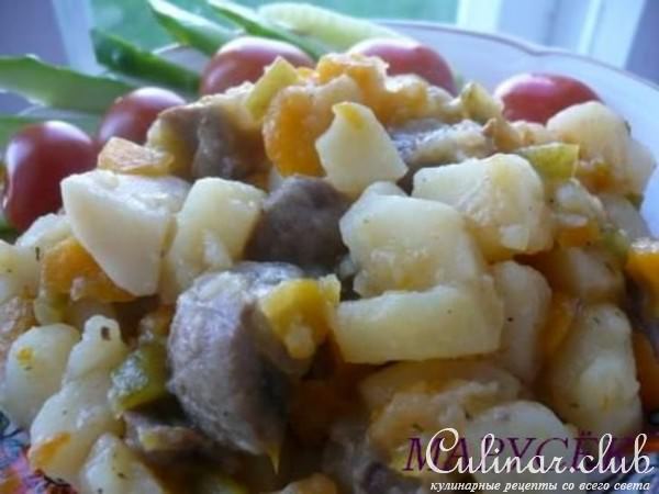 Азу домашнее с говяжьими почками