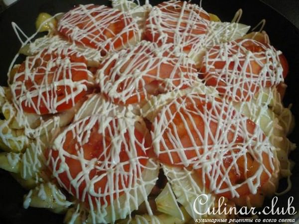 Рыба с овощами и картофелем