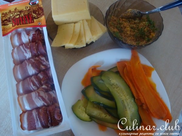 Рулеты с беконом и цуккини