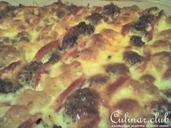 Мясная запеканка с брокколи и цветной капустой