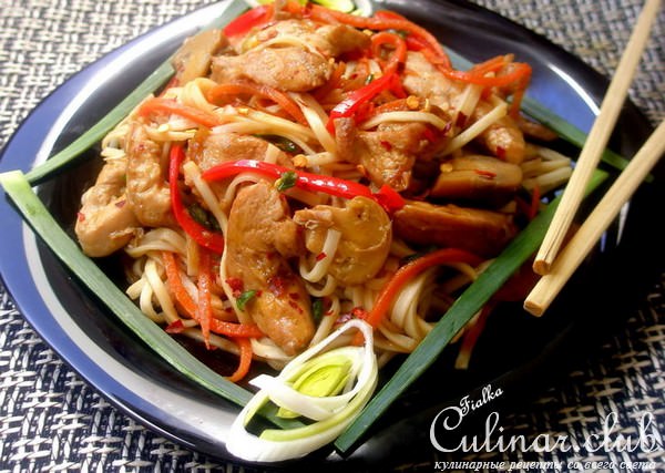 Сhicken Noodles или Курица с лапшой нуделс по китайски