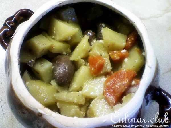 "Жаркое из куриных сердечек в горшочке" 