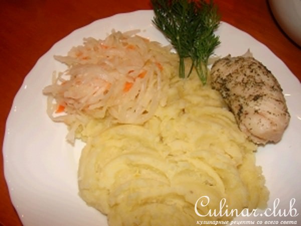 Треска замаринованная и приготовленная на пару