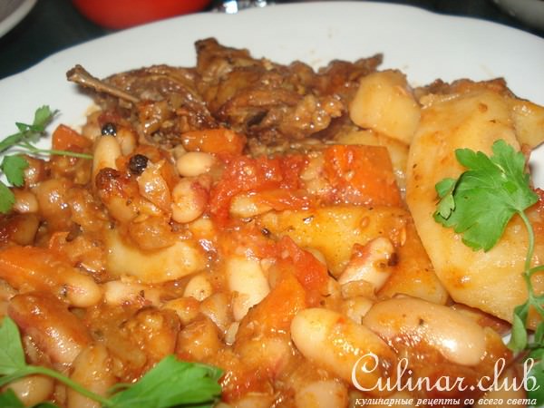 Баранина с фасолью по-арабски