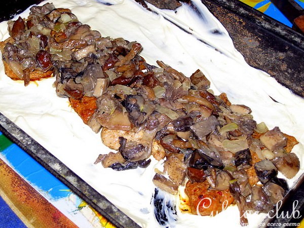 Мяско под грибной шубкой.