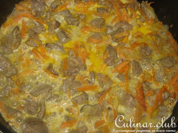 Куриная печень в апельсиновых чашечках