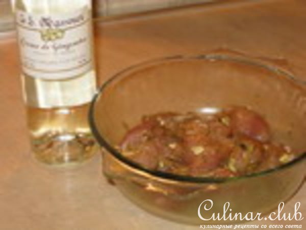 Пьяный кролик с мандариновым соусом