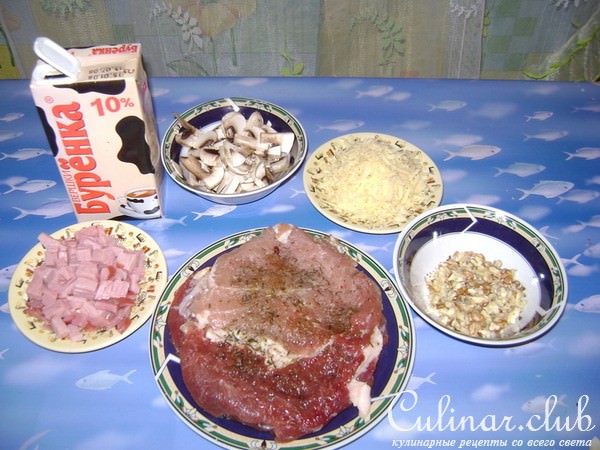 мясной рулет с орехами