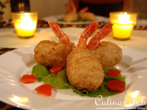 Куриные зразы с креветками