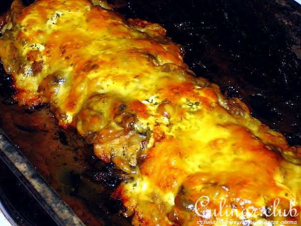 Мяско под грибной шубкой.