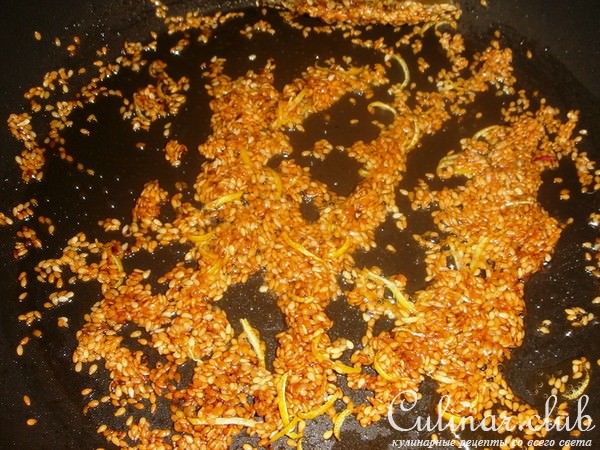 Свинина с кунжутными семечками в медовом соусе