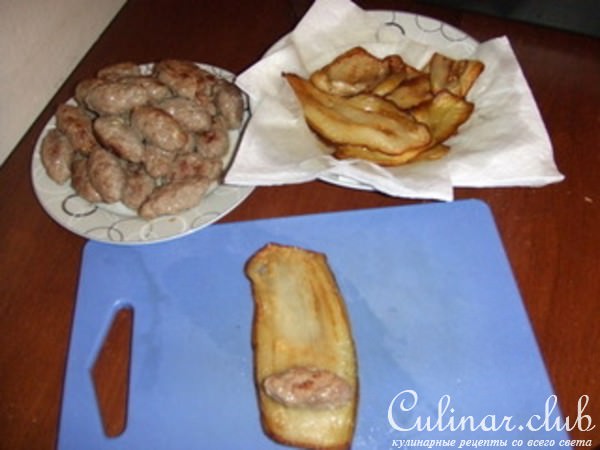 Баклажанные рулетики с мясными пальчиками