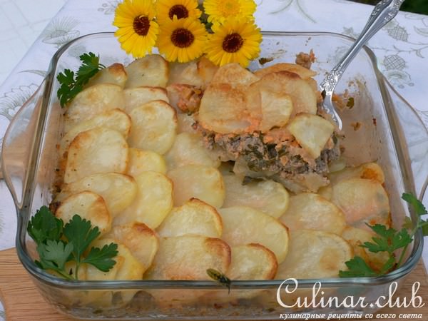 Картофельная запеканка с мясом.