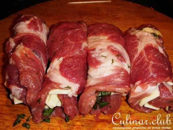свиные рулетики сливочные