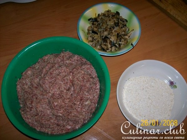 Рубленые зразы с грибами