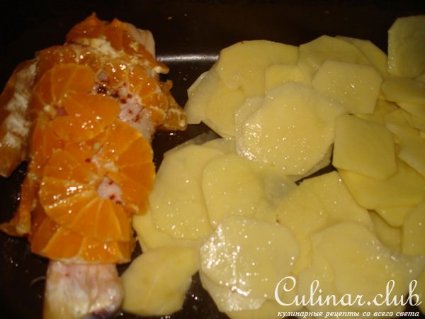 Куриные ножки с мандаринами