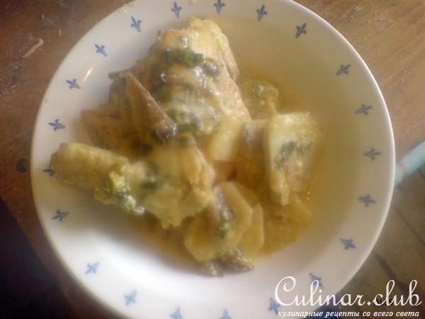 Курочка с овощами в сливках