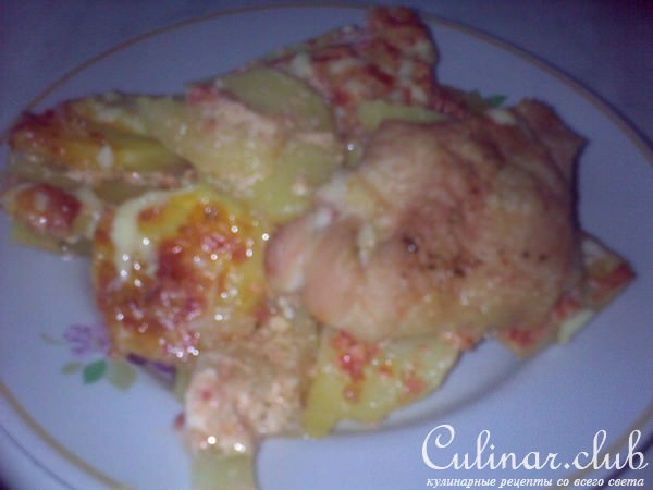 le patate a cubetti in salsa rosa (картофельная запеканка в розовом соусе)