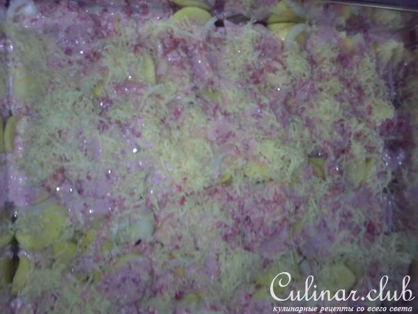 le patate a cubetti in salsa rosa (картофельная запеканка в розовом соусе)