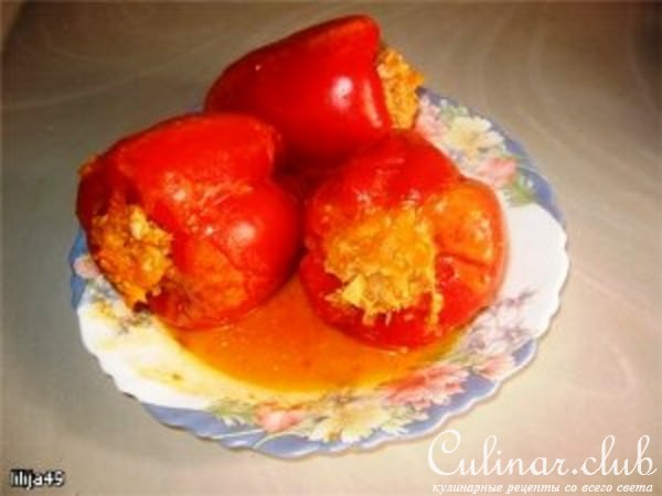 Мой фаршированный перец в томате и сметане
