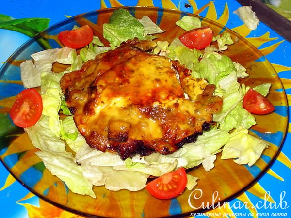 Мяско под грибной шубкой.