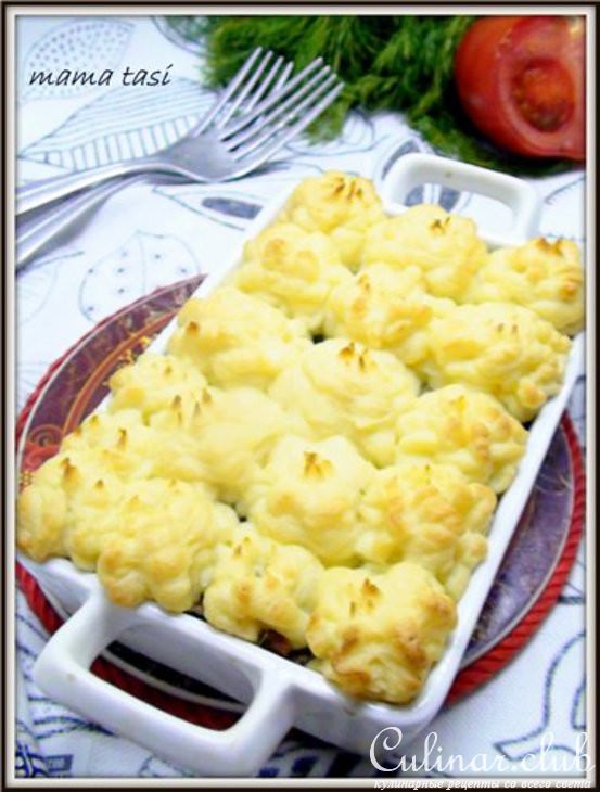 Картофельная запеканка с мясным фаршем. 