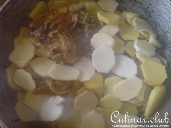 Курочка с овощами в сливках