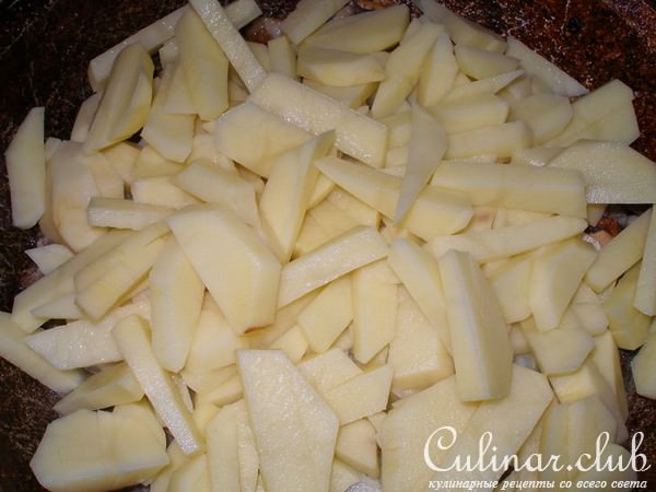 Жареная картошечка с куриными шкварками и грибами. Очередной вариант
