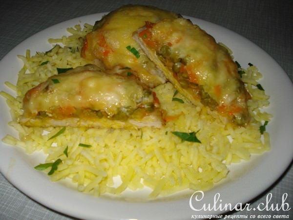Мясо под овощным одеялком