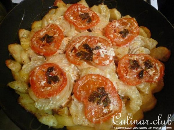 Рыба с овощами и картофелем