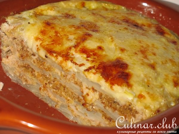 Капустная «лазанья» с орехами.